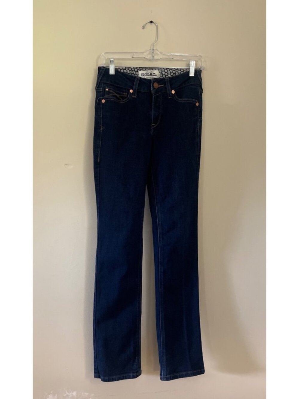 Ariat REAL Denim Womens Size 12R Dark Wash Bootcut Jeans Pocket Embroidery